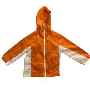 GAP Kids Orange White Zip Up Rain Jacket Size 4/5